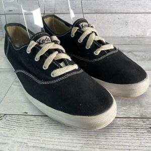 Keds Champion Shoes Womens 9.5 Black Low Top Casual Canvas Sneakers WF34100M